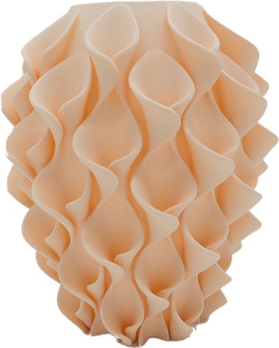 Bluma moderne vaas - Decoratieve vaas - Beige - 3d geprinte vaas – geschikt voor droogbloemen - 20CM