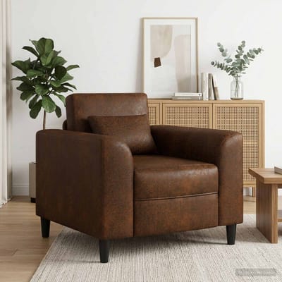 vidaXL - Fauteuil - Bruin - Kunst - Suède - Leer