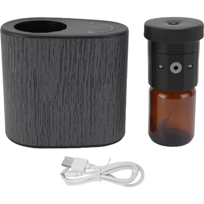 Waterloze Etherische Olie Diffuser Slimme App Bediening Geluidsarm Lekvrij 60ML Geur Diffuser voor Thuis zwart