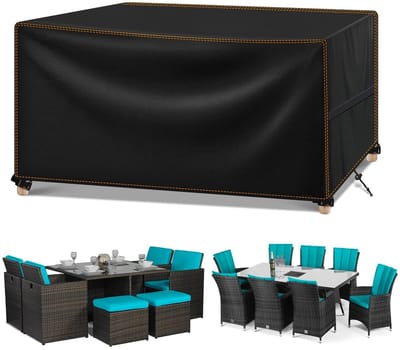 Dailygoods- Afdekking Waterdicht - Meubelhoes voor Buiten - Winterbestendig - 420D Oxford-weefsel - Verstelbaar - Rechthoekig 190 x 140 x 90 cm