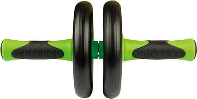 Buikspierroller Duo - Buiktrainer Wieltje - Core Training - Dubbel Wiel Stabiliteit - 40 cm - Groen Zwart