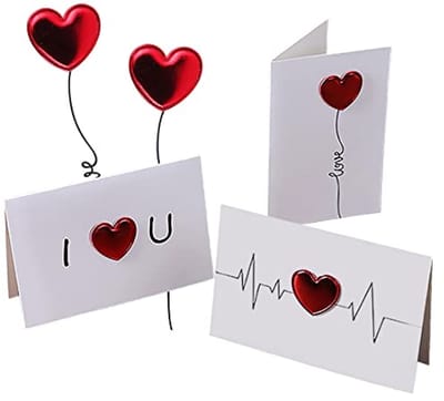Valentijnskaarten Set van 3 – Handgemaakte Wenskaarten voor Liefde en Verjaardag