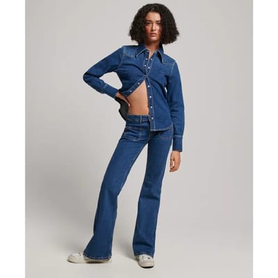Denim overhemd van biologisch katoen voor dames Superdry Western