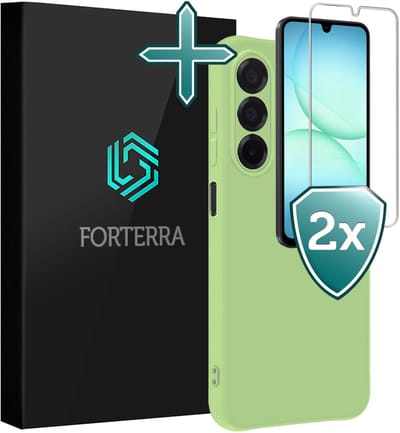 Hoesje Met 2x Screenprotector - Geschikt voor Samsung Galaxy A17 - Sterk & Shockproof - Telefoon Hoes - Back Cover - Siliconen Case - Groen