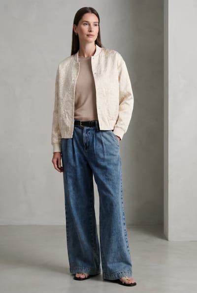 Maki jacquard bomber | Beige - Beige / S