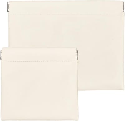 Kleine Make-up Tas voor Vrouwen - 2 Stuks Cosmetische Portemonnee met Snap Sluiting, Draagbare Organizer voor Reizen, Lippenstift en Sieraden