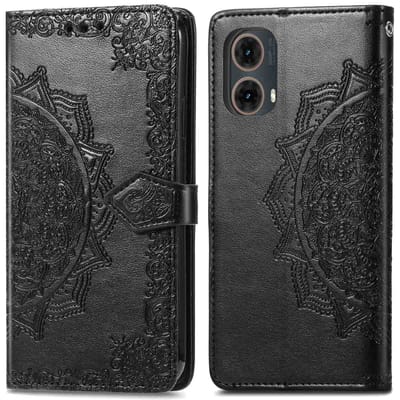 imoshion Hoesje - Geschikt voor Motorola Moto G85 - Mandala Bookcase - Zwart
