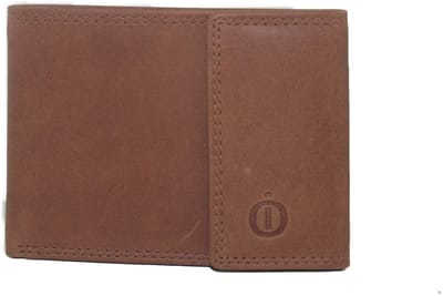 OI Hunter bruine leren combi beurs afsluitbaar / portemonnee met klappertje voor munten / knijpbeursje in billfold portemonnee / bruin leer / 117H