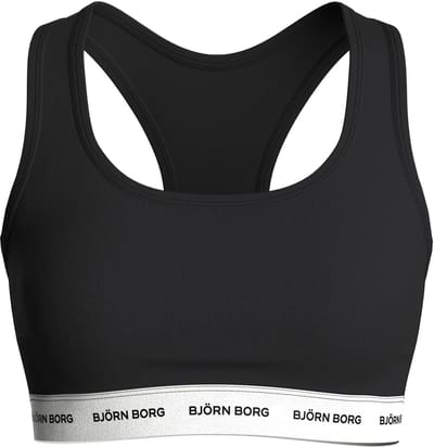 Björn Borg Logo Soft Sporttop Dames - Sportbeha Vrouwen - Katoen - Zwart - Maat L