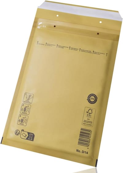 SnelShoppen - Pack van 25 Luchtkussen Enveloppen A1 (120 x 175 mm) Bruine Bubbel Enveloppen met Zelfklevende Sluiting, Perfect voor Verzending DIN A6
