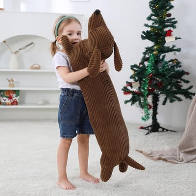 Dachshund Hond Knuffeldier Pluche Lange Wiener Hond Lichaarskussen Schattige Grappige Grote Dachshund Speelgoed Knuffels Decor Ideaal Kindercadeau 50cm gray