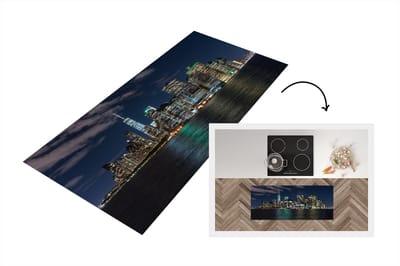 Keukenloper - Loper keuken - New York - Skyline - Sterrenhemel - 120x50 cm - Keukenloper vinyl