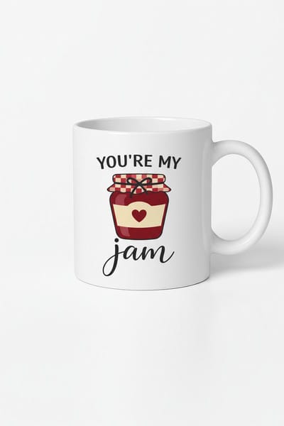 Mok 'You're My Jam' met Hartje | Liefdevol Cadeau voor Geliefde, Valentijn & Meer