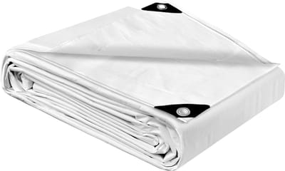 Waterdicht afdekzeil 140 g/m² duurzaam polyzeil geschikt voor versterkte randen - daken camping terrassen zwembaden - wit 2 m x 3 m