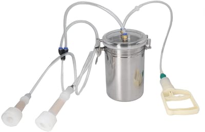 Allecto - Draagbare Geiten Melkmachine - Handmatige Melker met Sterke Zuigkracht - 2 Liter - Melken - RVS - Voor Thuisgebruik - Compact