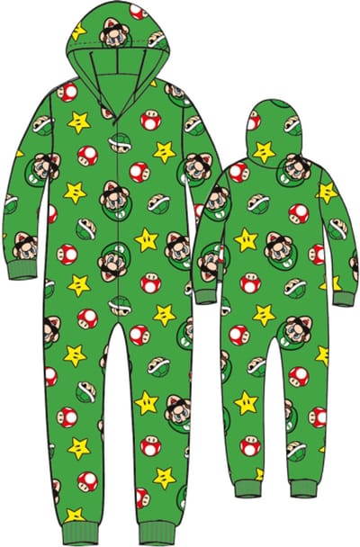 Luigi Super Mario Fleece Onesie Kind Kostuum – Officiële Nintendo Licentie - Maat 140