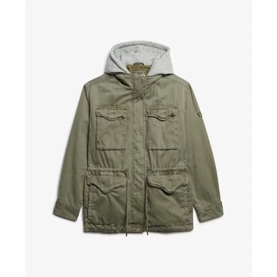 Superdry - Military jas van jersey met capuchon - Dames - Buitenjassen