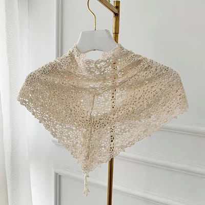 Kleine omslagdoek korte zonwerende wraps kleine sjaal buiten lente en zomer dun bloemenkant opengewerkte omslagdoek gray
