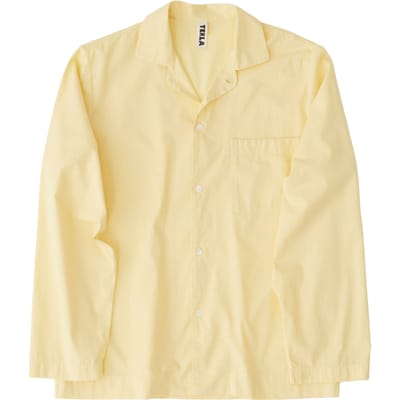 Tekla Unisex Poplin, Pyjamas Shirt Lemonade Maat: XXS | Nachtmode Outlet | Unisex | Geel