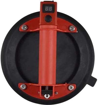 Elektrische Zuignap - Vacuüm Hefgereedschap - Glas Tegel Transport - Precisie Aanpassing - 8 Inch Diameter - Rood Zwart