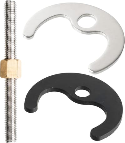 bevestigingsset met M8 x 130 mm schroefdraadstang - 1 set, van metaal, een gat hoefijzerplaat met rubberen schijf, voor kraan