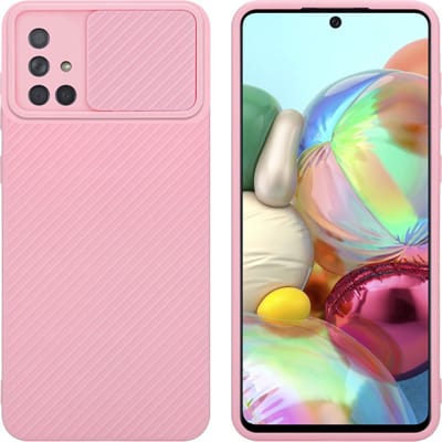 Cadorabo Hoesje geschikt voor Samsung Galaxy A71 4G in Bonbon Roze - Beschermhoes van flexibel TPU-silicone Case Cover en met camerabescherming