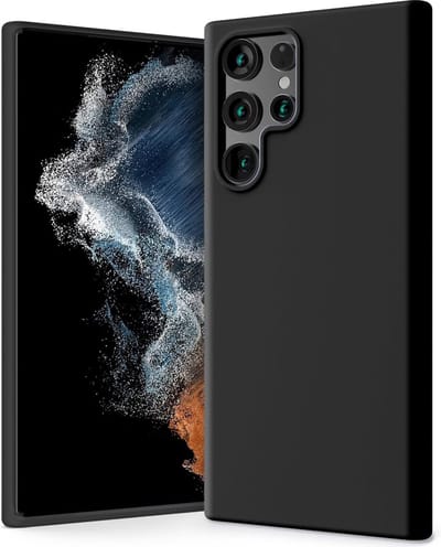 Samsung Galaxy S22 Ultra Hoesje - siliconen microvezel zacht backcover voor Samsung S22 Ultra - Zwart
