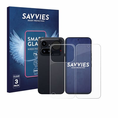 3 Stuks Savvies Screenprotector - geschikt voor Nothing Phone (4a) Pro (Voor+Achter) - beschermfolie glas transparant