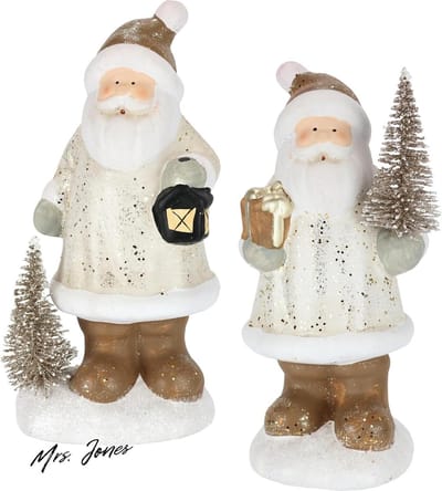 Mrs. Jones Decoratieve figuur Sinterklaas keramiek boom lantaarn cadeau set 21 x 7 x 10 cm decoratie kerstversiering ornament sculptuur. .