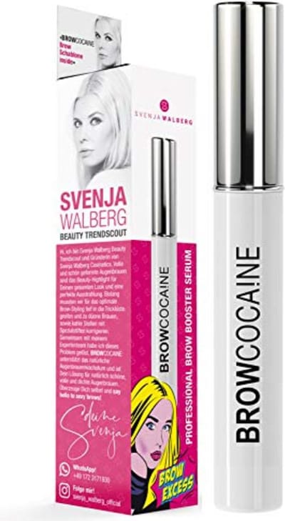 Browcoca!NE® wenkbrauwserum voor snelle groei en volledige wenkbrauwen, veganistische wenkbrauwbooster van Svenja Walberg, testwinnaar wenkbrauwgroei, made in Germany, inclusief sjabloon voor de perfecte vorm