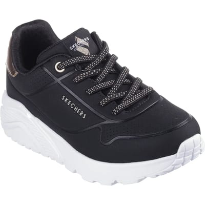 Skechers Uno Lite meisjes sneakers zwart goud