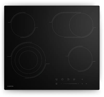 Klarstein keramische kookplaat - 60 cm, 4-zones, elektrische kookplaat met touch slider, 6700 W, timer, kinderslot, restwarmte-indicator, glazen oppervlak, minimalistisch design voor moderne keukens