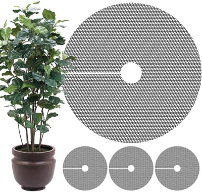 Bodembeschermhoezen Plantenpot - Pot Bodembedekker - Bescherming Tegen Graven - Snijbaar Ontwerp - 4 Stuks - Zwart