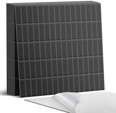 Coloray Plaktegels - Dozen in een regelmatige opstelling Portugese Tegels - 30 cm x 30 cm - Zwart Plaktegels - 9 stuks - Vierkant PVC Tegels - Plaktegels Keuken - Zelfklevende Vloertegels - Vinyl Tegels Zelfklevend - Zelfklevende Tegels
