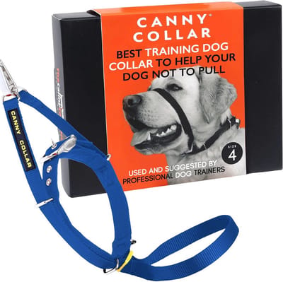 Halsband voor Hondentraining en Wandelen - Eenvoudige en Effectieve Oplossing voor Honden die aan de Lijn Trekken - Blauw (Maat 4)