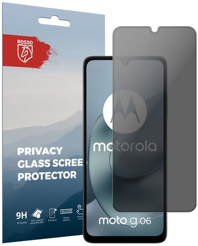 Rosso Privacy Screen Protector Geschikt voor Motorola Moto G06 - 9H Gehard Glas - Case Friendly Tempered Glass - Eenvoudige Installatie