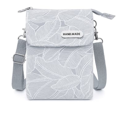 Luxamore Telefoontasje Dames – Grijs Crossbody Schoudertas – Lichtgewicht – Verstelbare Riem – Print Design