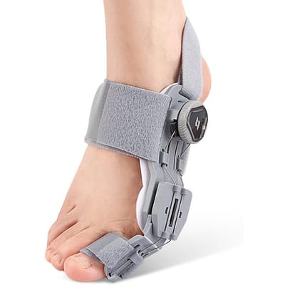1 pièce Correcteur d'oignon réglable Séparateur d'orteils rotatif Unisexe Orthèses pour Hallux Valgus Soin du pied Redresseur d'orteils gris