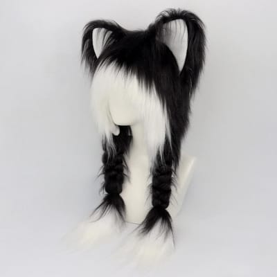 Tweedimensionale Schattige Kattenmuts  Oorbescherming Muts Herfst En Winter Veelzijdige Kattenoor Pluche Warme Muts black