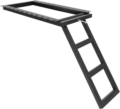 Opstapladder Vrachtwagen - Instapladder Uittrekbaar - Veilige Toegang Laadvlak - Hoge Stabiliteit IJzer - 3 Treden 73 cm - Zwart