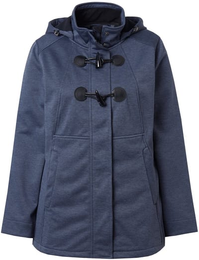 Ulla Popken - Dames - HYPRAR softshell-jas houtje-touwtjeknopen waterafstotend - Donkergrijze melange - Maat 42+