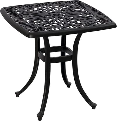 Tuin bijzettafel - Terrastafel vierkant - Buiten genieten - Gegoten aluminium - 53x53 cm - Bronskleurig