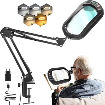 Vergrootglas Met Licht - Vergrootlamp Bureau - Gedetailleerd Werk - Verstelbare Arm - 287 x 264 cm