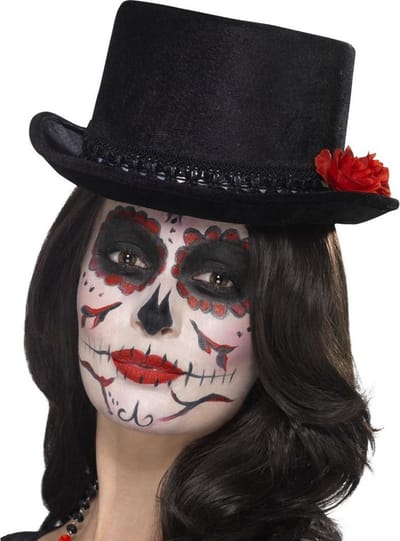 SMIFFY'S - Dia de los Muertos hoge hoed voor volwassenen