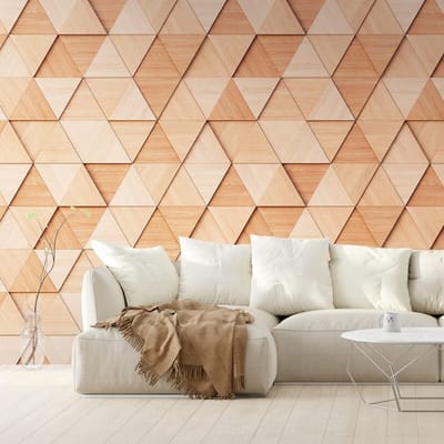 Fotobehang Profhome 382881-GU vliesbehang hardvinyl warmdruk in reliëf glad 3D mat beige lichtbruin parelwit 3,71 m x 2,8 m