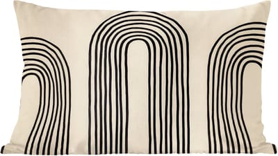 Sierkussens - Kussentjes Woonkamer - 60x40 cm - Boogvormen - Zwart - Strak