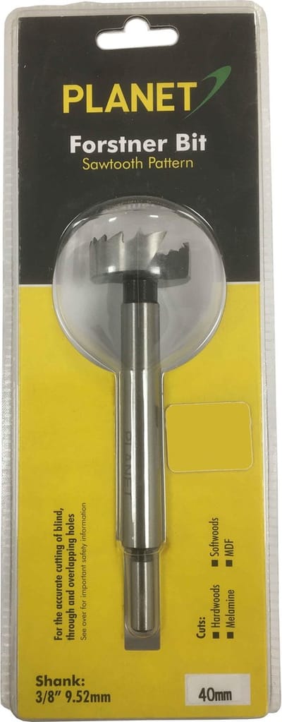 Planet Plus - Forstner Bit 40 mm - Zaagtand Patroon - As 3/8"
