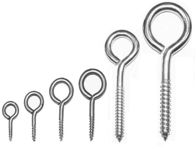 Schroefhaken, ringschroef 90 mm, oogschroef voor huis, keuken en kantoor, en haakschroeven, verzinkt staal, in 6 verschillende maten (10 stuks)