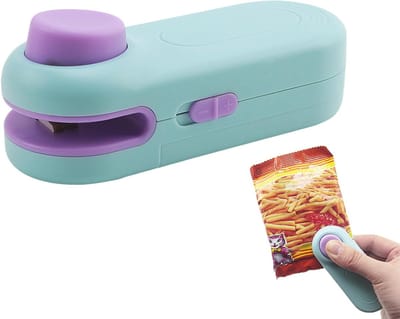 Snackzak-verzegelingsapparaat - Knapperige hersluitbare, 1 stuks thermische bonder voor keukenpantry, folielasmachine met kleefmagneet, kookgerei, sluiter voor koekjes, snoep en popcornzakjesopslag