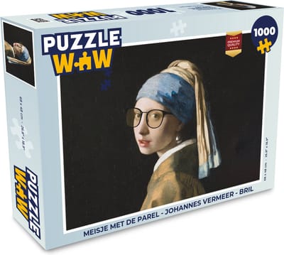 Puzzel Meisje met de parel - Johannes Vermeer - Bril - Legpuzzel - Puzzel 1000 stukjes volwassenen